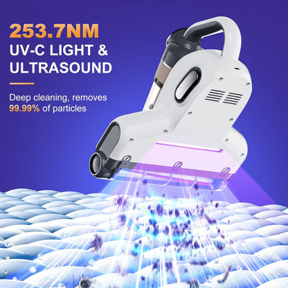 Jzoom mattress vacuum cleaner - 253.7NM UV-C light & ultrasound: deep cleaning removes 99.99% of particles from mattresses