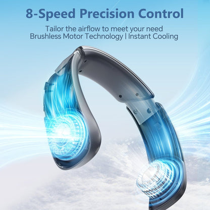 Jzoom neck fan - 8-speed precision control: brushless motor technology for instant cooling, tailor airflow to meet different needs.