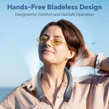 Jzoom neck fan - hands-free bladeless design: comfortable to wear, hair-safe operation (no risk of hair entanglement).