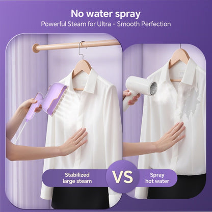 JZOOM S10 garment steamer - no water spray: stabilized large steam (ultra-smooth) vs regular steamer (spray hot water with stains).